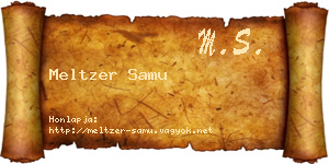 Meltzer Samu névjegykártya